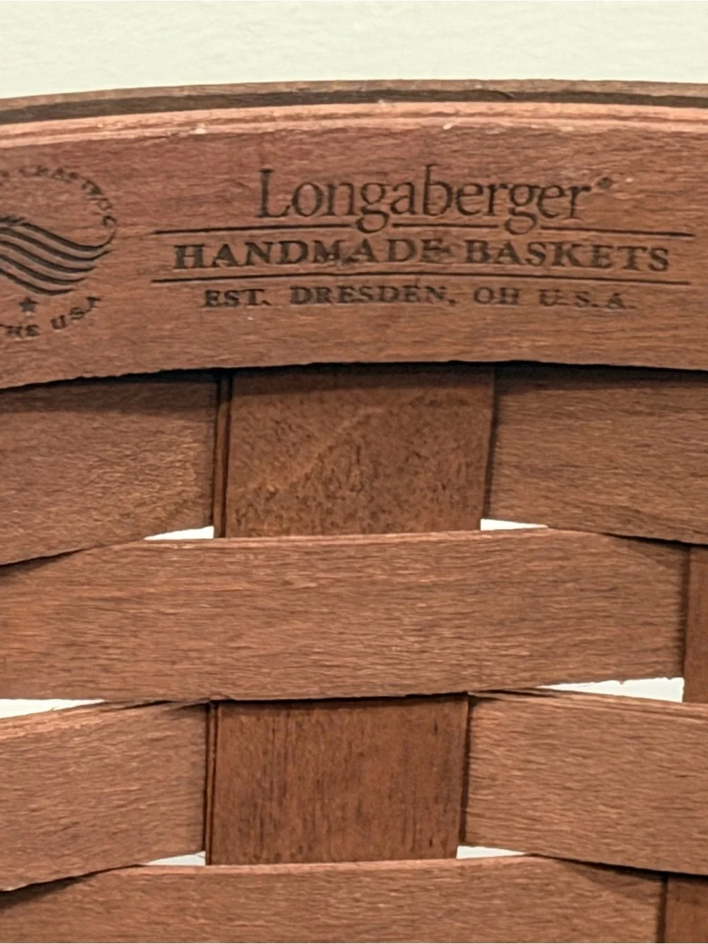Longaberger Brown Double Handwoven Basket Pair